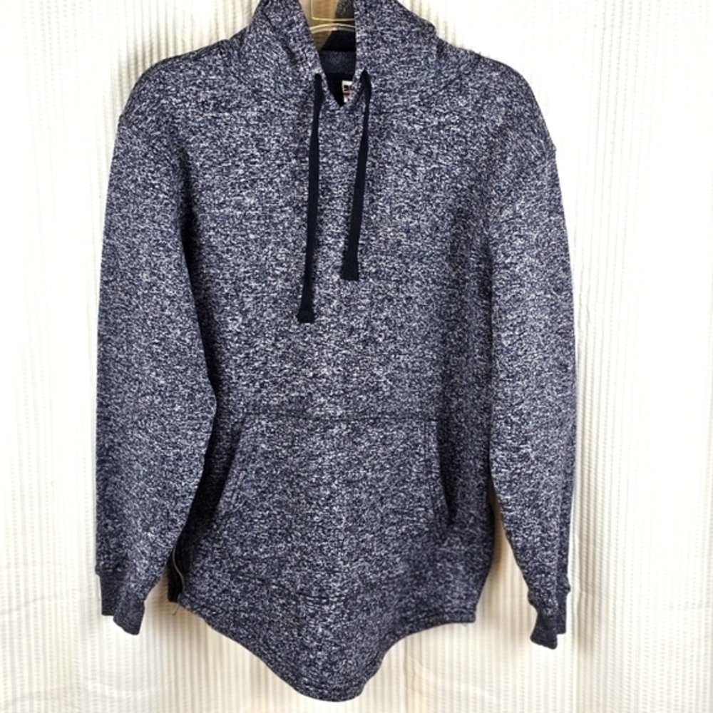 PJ Mark‎ Blue Speck Hoodie with Zipper Sides Sweatshirt Men's Size Large